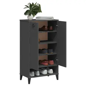 Berkfield Shoe Cabinet VIKEN Anthracite Grey Engineered Wood