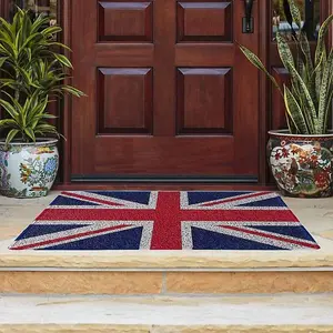 Nicoman Spaghetti Union Jack Flag  Door Mat 60 x 40cm - England