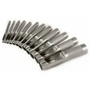 12Pc Hollow Punch Set Steel Wood Plastic Metal Leather Tool Hole Cutting 3-19Mm