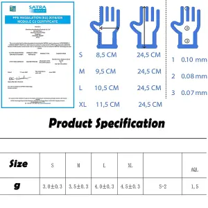 1000  Disposable Gloves - Extra Large - Vinyl with 10% Nitrile latex and Powder Free