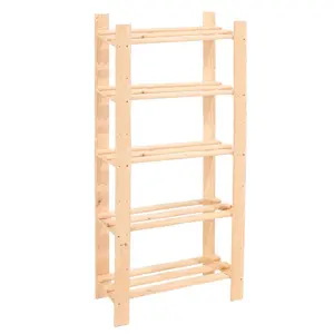 Bookcase, 5 Shelf Storage Unit, bookcase, Pre Sanded Pine Finish