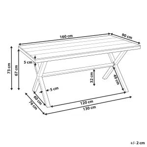 Garden Table Metal Taupe TIANO