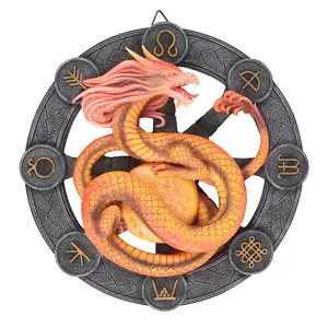 Anne Stokes Litha Resin Dragon Plaque Orange/Grey (One Size)