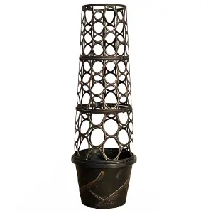 1 x Tower Pot Flower Planter with Trellis Frame for Climbing Plants Support Frame Cage Plant Pot for Gardens, Patios or Indoors