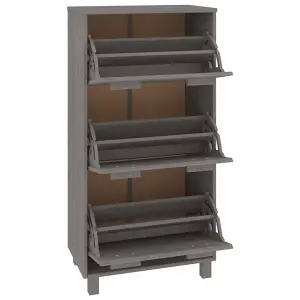 Shoe Cabinet HAMAR Light Grey 59.5x35x117 cm Solid Wood Pine