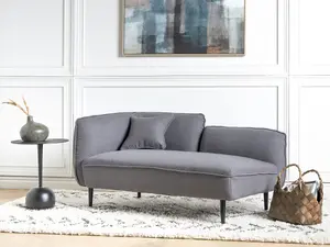 Left Hand Boucle Chaise Lounge Dark Grey CHEVANNES