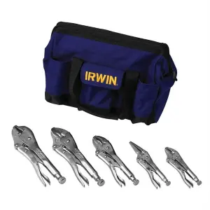 Irwin Vise-Grip 5-Piece Jaw Locking Piller Cutter Pliers Set In Bag