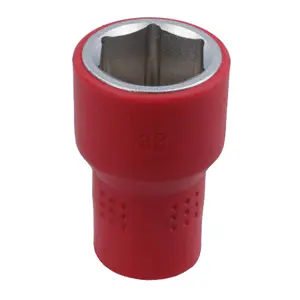 22mm 1/2in drive VDE Insulated Shallow Metric Socket 6 Sided Single Hex 1000 V