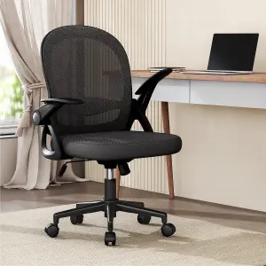 Ergonomic Breathable Mesh Office Chair with Lumbar Support-Black