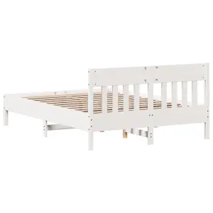 Berkfield Bed Frame without Mattress White 120x200 cm Solid Wood Pine