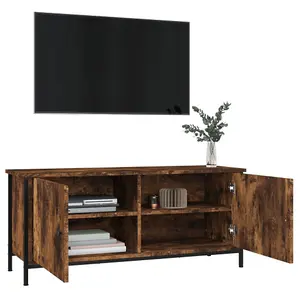 Berkfield TV Cabinet with Doors Smoked Oak 102x35x45 cm Engineered Wood