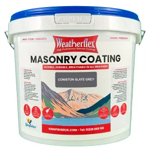 Weatherflex Smooth Premium Masonry Paint - 5L - Coniston Slate Grey -  For Brick, Stone, Concrete Block, Concrete, Render