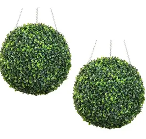 Artificial Topiary Boxwood Ball With Chain 28cm