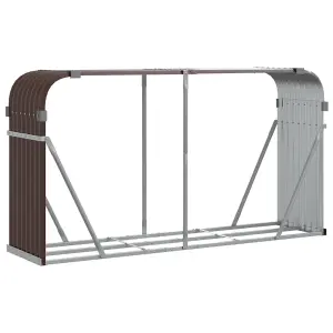 Log Holder Brown 180x45x100 cm Galvanised Steel