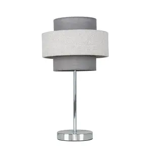 Bogaerts Metal Table Lamp Dark Grey/Herringbone / Included