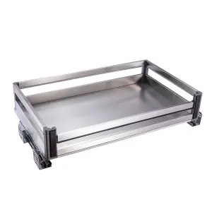 Heavy Duty Pull Out Cabinet Organizer,Pantry Shelves Drawers,Stainless Steel Cupboard Drawer Cabinet ,Silver,L 81.4 cm