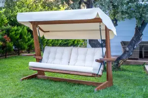 Viva Solid Wood Porch Swing with Canopy 2400 MM