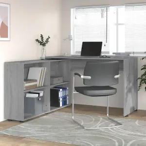 Berkfield Corner Desk Grey Sonoma Engineered Wood