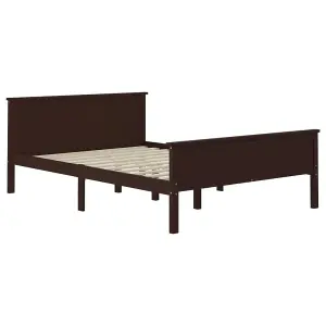 Berkfield Bed Frame Dark Brown Solid Wood Pine 160x200 cm