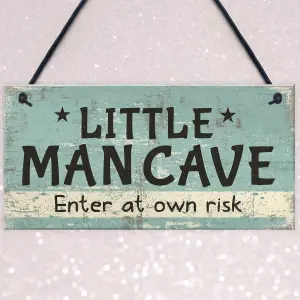 Red Ocean Man Cave Sign Hanging Door Bedroom Wall Plaque Shed Room Son Dad Birthday Gift