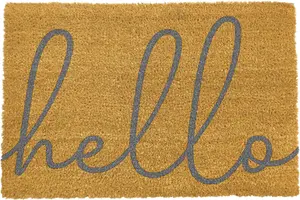 Grey Big Hello Scribble Doormat