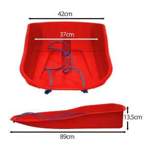 simpa Red Plastic Snow Bullet Speedstar Snow Sledge Toboggan - Set of 2