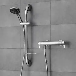 Triton Leona Gloss Chrome effect Wall-mounted Thermostatic Mixer Shower