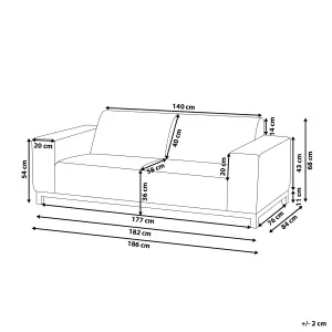 Outdoor Upholstered Sofa Garden Sofa ROVIGO Polyester Grey 3 Seater