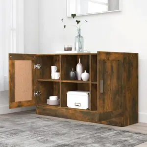 120 Cm Wide Sideboard Smoked Oak