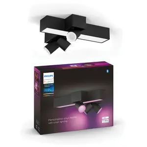 Philips Hue White and Colour Ambiance Centris 3-spot cross ceiling light Black