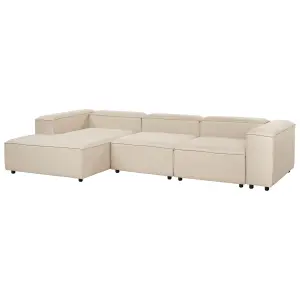 Right-Hand Corner Sofa ARDAL Beige Fabric 3 Seater Right Hand