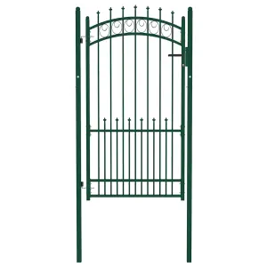 Berkfield Fence Gate with Spikes Steel 100x175 cm Green