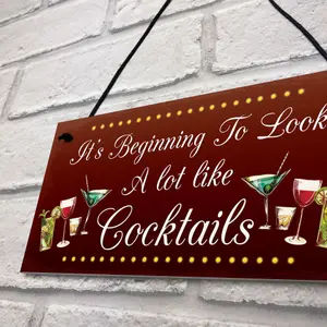 Red Ocean Funny Christmas Sign For Home Bar Man Cave Bar Sign Gin Gifts