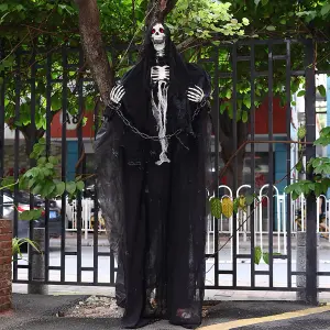 Livingandhome Halloween Horror Skull Decoration Ghost Skeleton Hanging Ghost 170 cm