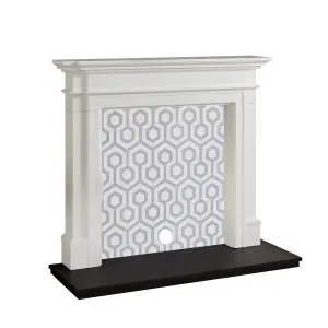 Focal Point Montana White & black MDF Fireplace surround set