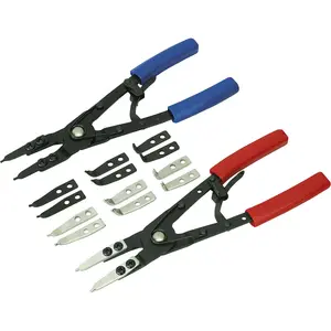 265mm Circlip Pliers Set with Interchangeable Tips and PVC Grip for Precision Work