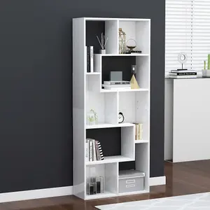 Berkfield Book Cabinet High Gloss White 67x24x161 cm Engineered Wood