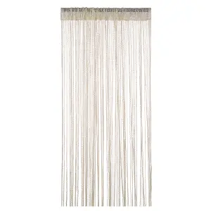 String Curtain Panel Spaghetti Tassel Curtain, 200cm x 90cm - Beige