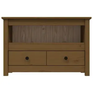 Berkfield TV Cabinet Honey Brown 79x35x52 cm Solid Wood Pine