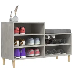 Berkfield Shoe Cabinet Concrete Grey 102x36x60 cm Engineered Wood