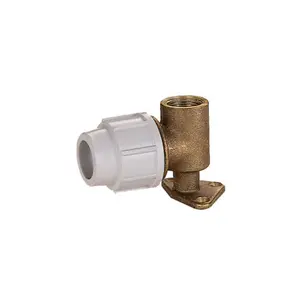 Plasson Brass Wall Plate Elbow 25mm x 3/4" 9055 (PV9055007)