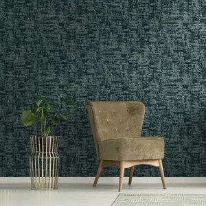 Khalili Wallpaper Brindle Flock Texture Teal Holden 99405