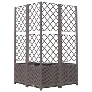 Berkfield Garden Planter with Trellis Brown 80x80x136 cm PP