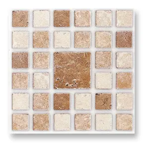 Stick and Go Self Adhesive Stick On Tiles Roman Mosaic 6" x 6" Box of 8 Apply over any tile, or directly on to the wall